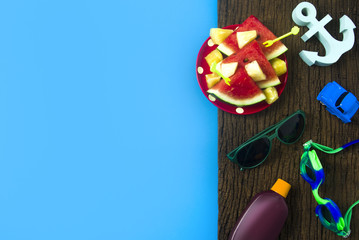  fruit mix and summer gadget top view
