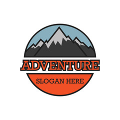 adventure logo with text space for your slogan / tag line, vector illustration
