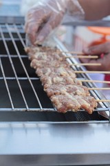Grill pork on stove grill.