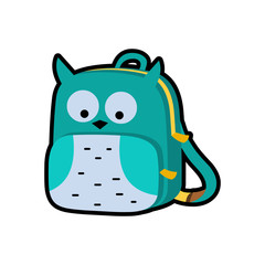 owl bag icon. cute school bag for kids