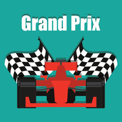 formula one / grand prix racing poster. vector illustration - obrazy, fototapety, plakaty