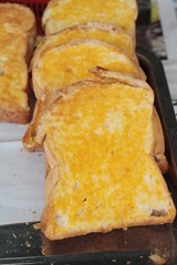 Bread toast with butter and sugar delicious.