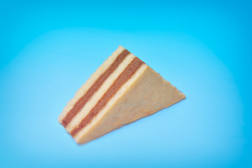 piece of cake on a blue background
