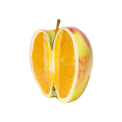 apple or orange isolated on white background