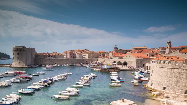 timelapse of the amazing walled city of dubrovnik on the adriatic coast, Croatia