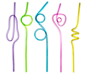 Drinking straws assortment in shape of fruits