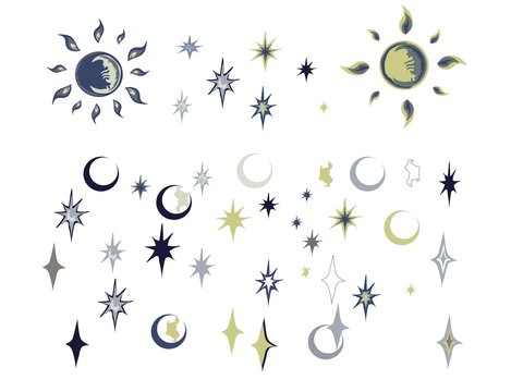 Star and moon seamless pattern.