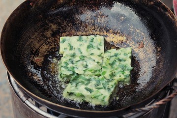 steamed dumpling stuffed with garlic chives delicious.