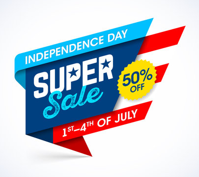 USA Independence Day sale banner. Fourth of July celebration