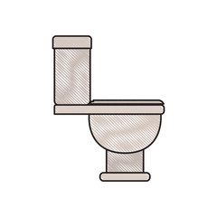 colored crayon silhouette of toilet icon side view vector illustration