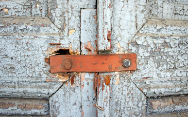 Rusty latch on the old door