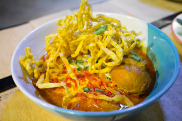 Thai northern style chicken curry noodle