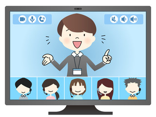 ビデオ会議（男性司会）