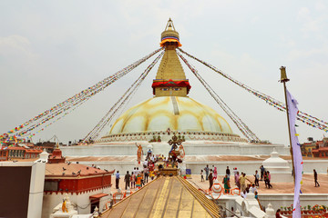 Boudhanath, the colossal Buddhist stupa in Kathmandu, Nepal is of the great importance for the worldwide Buddhist community, topped with the Buddha’s eyes of wisdom.