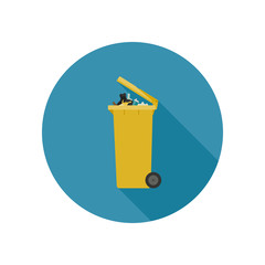 Garbage can flat icon