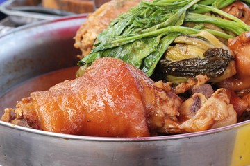 Spices pork leg is delicious.