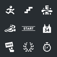 Vector Set of Skyscraper Marathon Icons.