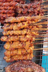 roasted pork is delicious in the market.