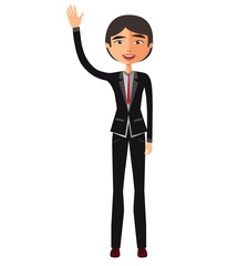 Young asian business man waving her hand vector