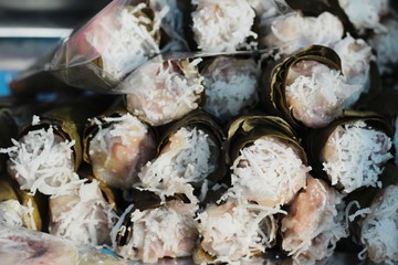 sticky rice with coconut is delicious , Thai dessert.