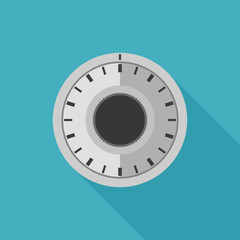 Safe lock flat icon.
