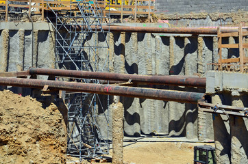 Tiefbau, Fundament, Stützmauer