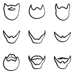 Beard Icons Freehand 2 Color