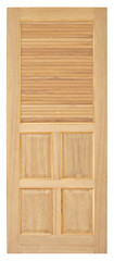 Wood door old style on white background, vintage style.