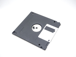 old storage, diskette, floppy disk on white background