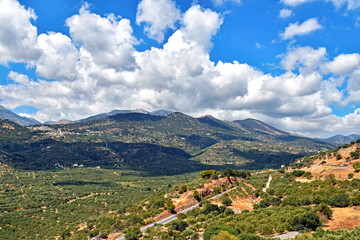 Fototapeta na wymiar Landscape of Mediterranean island Crete in Greece 