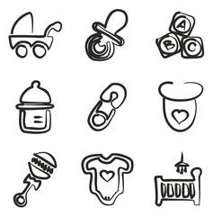 Baby Stuff Icons Freehand