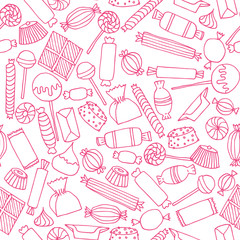 hand drawn candy seamless pattern
