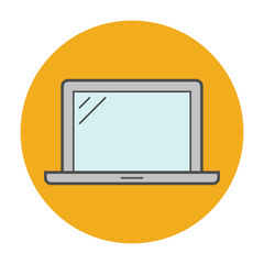 Laptop flat line icon