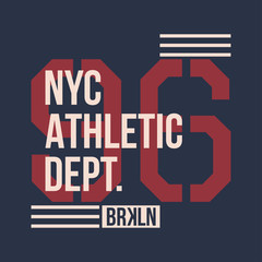 Vintage label, athletic sport typography for t shirt print. Varsity style. T-shirt graphic