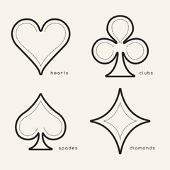 Set of playing card suits : Vector Illustration - 159752929