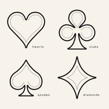 Set of playing card suits : Vector Illustration
