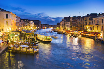 Fototapeta na wymiar Venice city at night, Italy. Grand canal