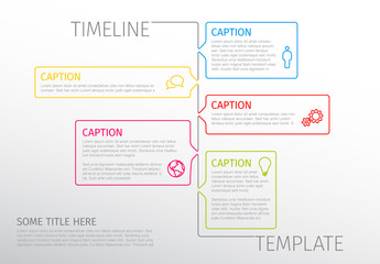 Colorful Outline Vertical Timeline Infographic Layout