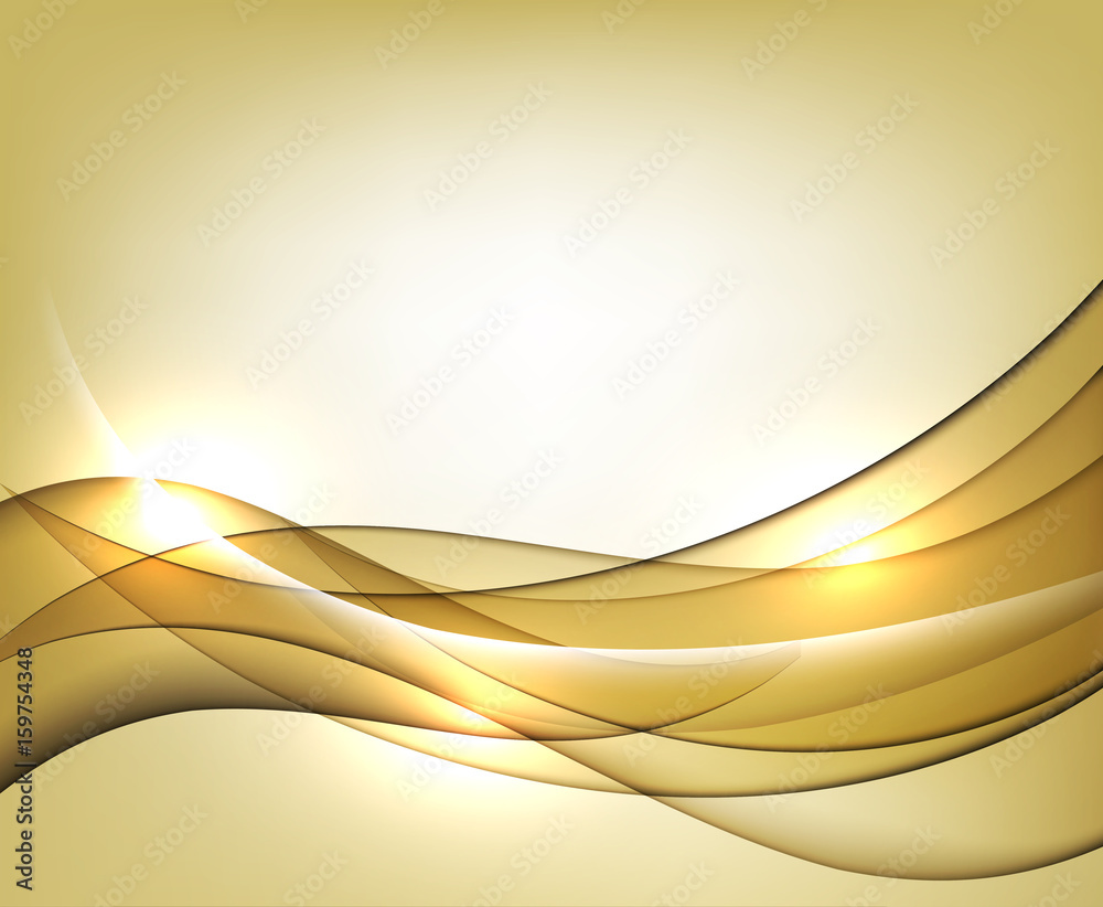 Poster gold vector template abstract background with curves lines. for flyer, brochure, booklet and website