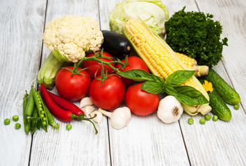 fresh vegetables as a frame