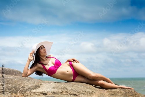 otngagged woman bikini Asian