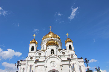 Fototapeta na wymiar Moscow,The Cathedral of Christ the Saviour,spring.