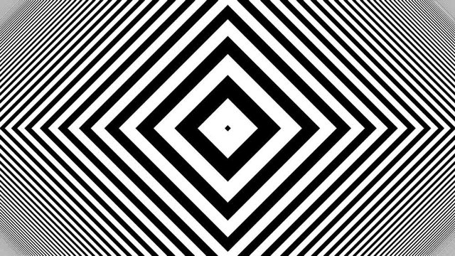 Hypnotic Rhythmic Movement Black And White stripes. Seamless loop