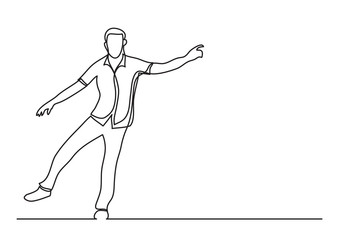 happy man walking - single line drawing