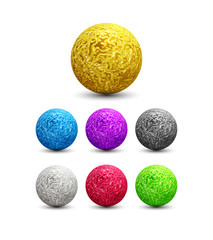 Color Shiny metallic Spheres set. Vector illustration