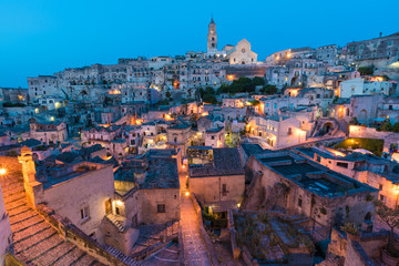 Obraz premium Matera (Basilicata) - The historic center of the wonderful stone city of southern Italy, a tourist attraction for the famous 