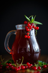Fresh compote of ripe red currant