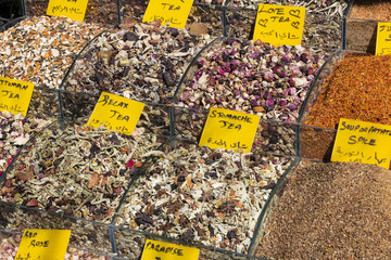 Sweets and spices on the Egyptian bazaar in Istanbul 