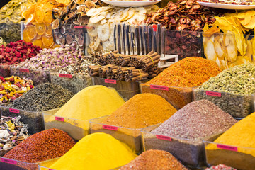 Sweets and spices on the Egyptian bazaar in Istanbul 