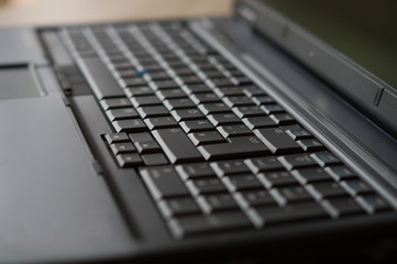 closeup of the keyboard of a notebook